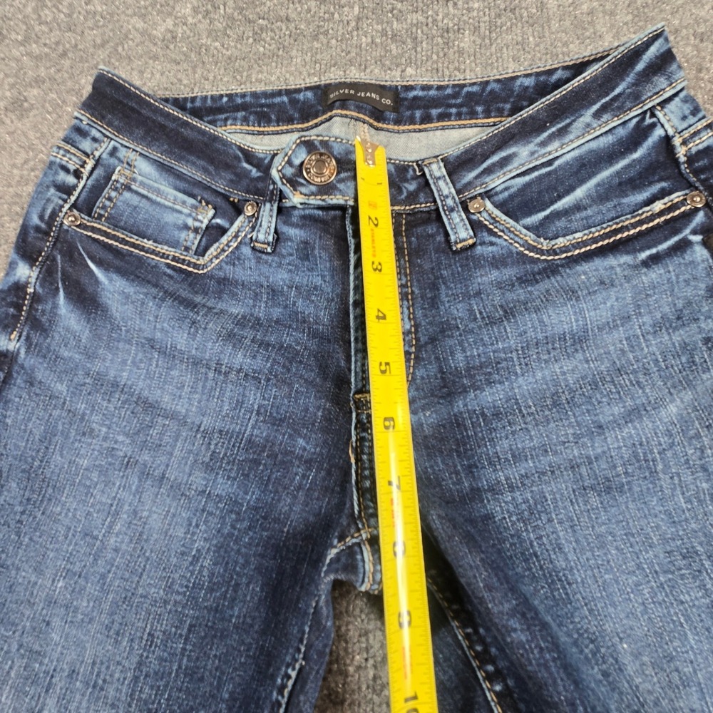 Silver Jeans Tuesday Slim Boot Women W27 L33 Blue Y2K Low Rise Dark Wash - Picture 15 of 16
